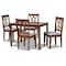 Baxton Studio Sefa Grey Upholstered and Walnut Wood 5-Piece Dining Set 173-9882-8959 - alternate 1